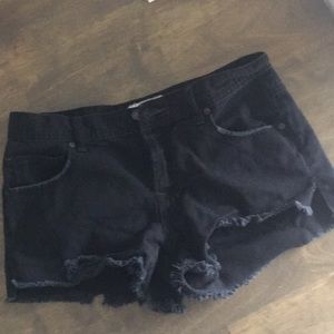Free People Black Denim Shorts Size 27